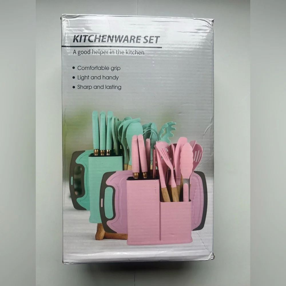 OPEN BOX..19-Piece Cooking Tools and Knives Set, Kitchen Utensils Set.
